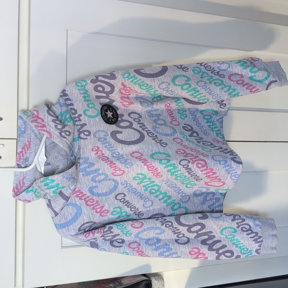 Converse Gray Hoodie with Multicolor Logo